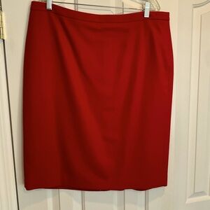 Pure Collection Pencil Red Wool Skirt